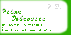 milan dobrovits business card